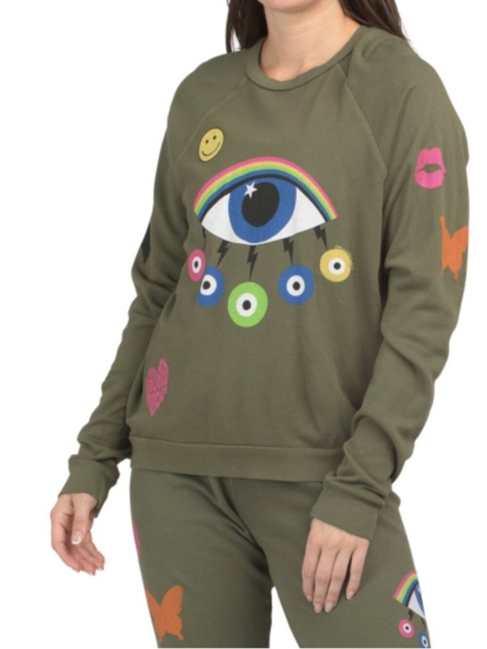 LAUREN MOSHI Rainbow Evil Eye Sweatshirt